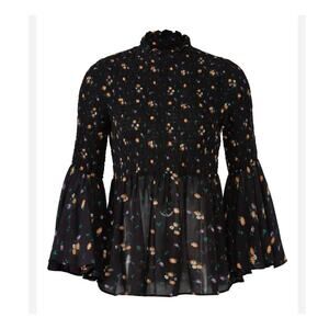 By TIMO BOHEMIAN SMOCKING BLOUSE, SIZE M